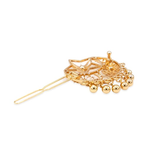 برش شعر هلال مع نجمه مرصع بزركون الملون