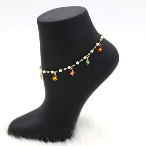 خلخال الزهور الملونة