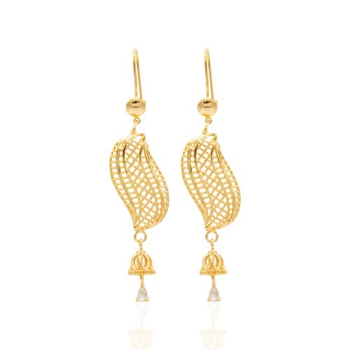 حلق طويل شكل ورق الشجر