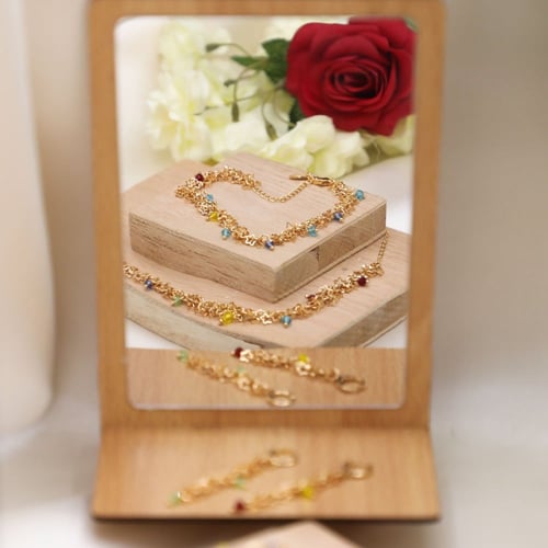 طقم النجوم مع فصوص ملونة ثلاث قطع