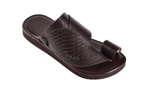 حذاء شرقي نقشة جلد التمساح بني