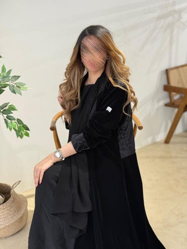 مخمل مع تدخيلات شيفون مخمل