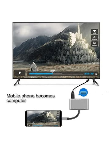 محول Chappeline HD01 Type-C 5 في 1 صوت + USB + PD...