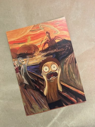 كرت من مسلسل ريك & مورتي بطريقه لوحه الصرخه