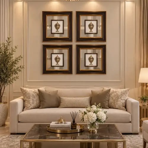 طقم لوحات دبل اطار خلفية مريا
