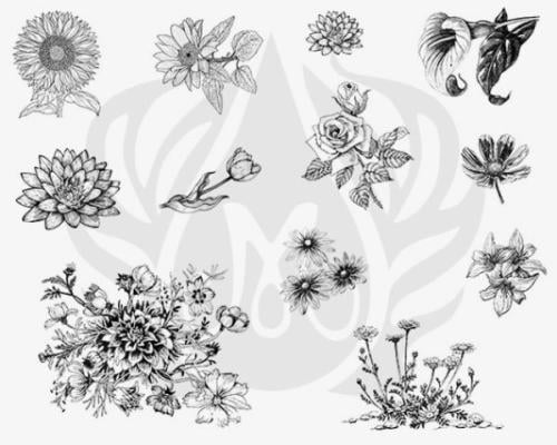 Designer Silkscreen Flowers 2