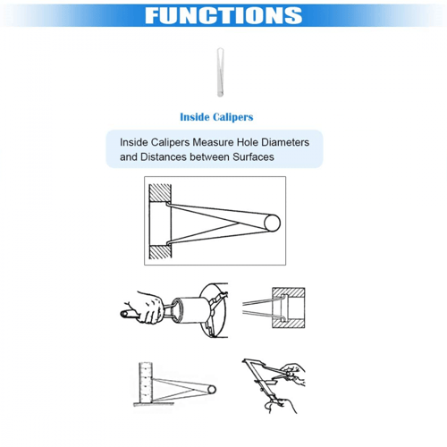 فرجار قصير داخلي من الفولاذ المقاوم للصدأ