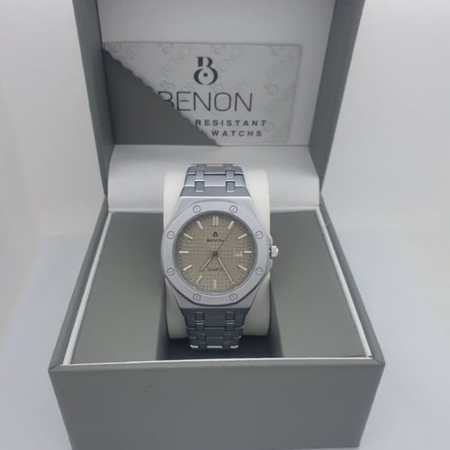 ساعة ماركة بينون مينا رمادي تصميم ادمرز