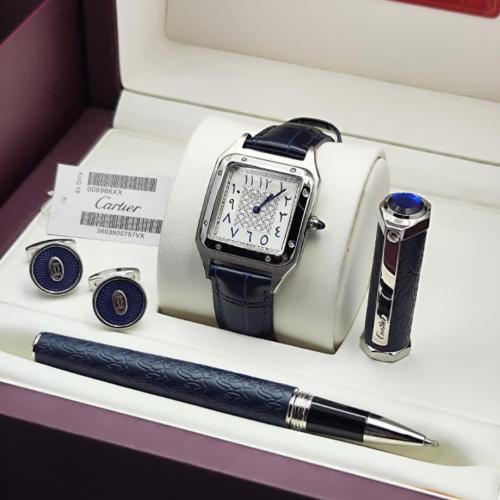طقم ساعه قلم كبك كارتير تانك