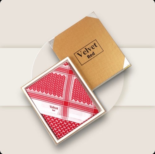 شماغ فيلفيت ريد أحمر دم الغزال