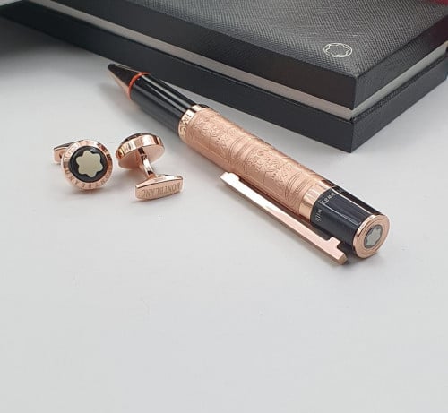 قلم وكبك مونت بلانك شكسبير نحاسي