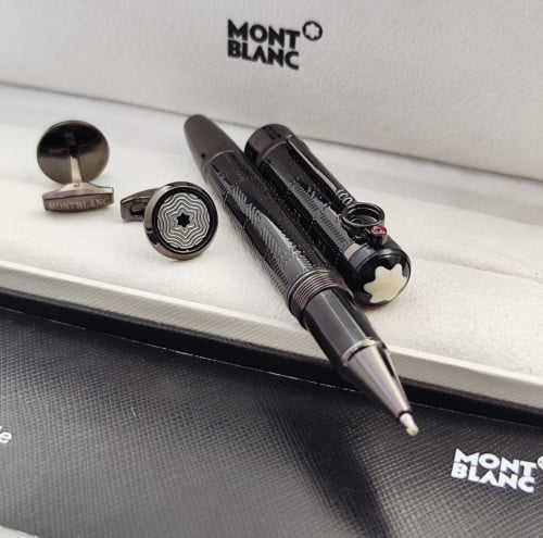 قلم وكبك مونت بلانك اسود