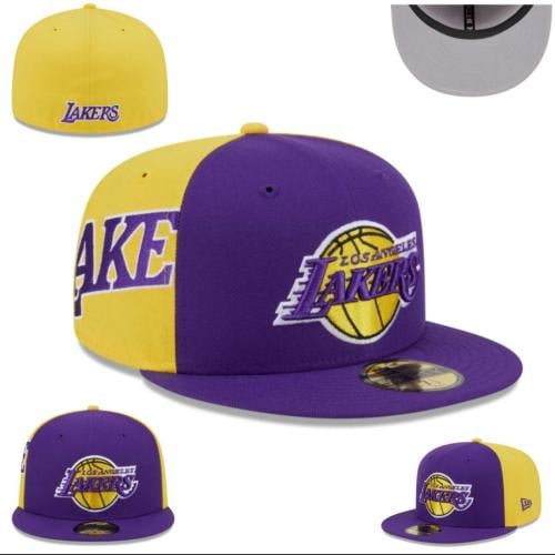 كاب Lakers اصفر وبنفسجي مقفل