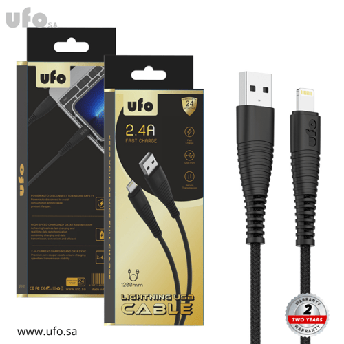 سلك جوال 1.2 متر اسود USB-type L