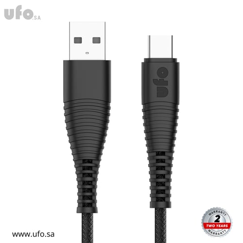 سلك جوال 1.2 متر قماش اسود USB-type c