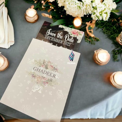 بطاقة دعوة زواج خاصة بالاكريلك