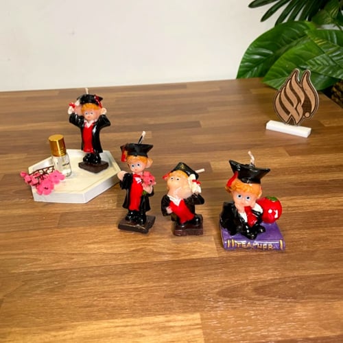 شمعة التخرج مع قاعدة اسمنت(12) حبات