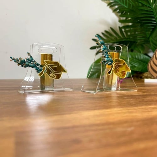 تولة عود مع اكريلك بتصميم الهدية (12) حبات