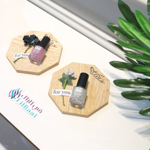 كوستر خشب بتنسق مناكير (6) حبات