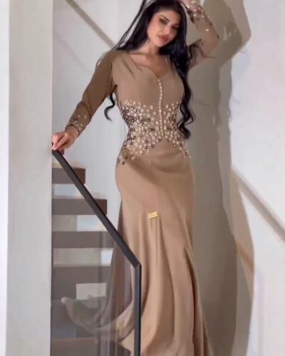 فستان مهرة مطرز يدوي راقي