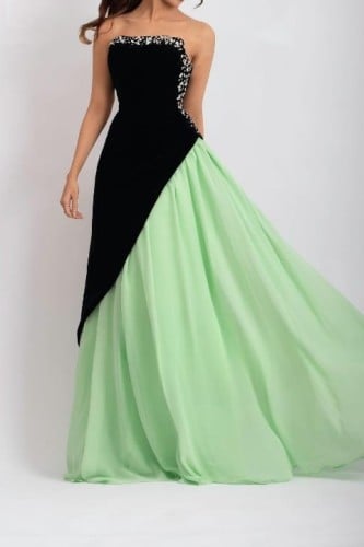 فستان سهرات بالوان متداخلة