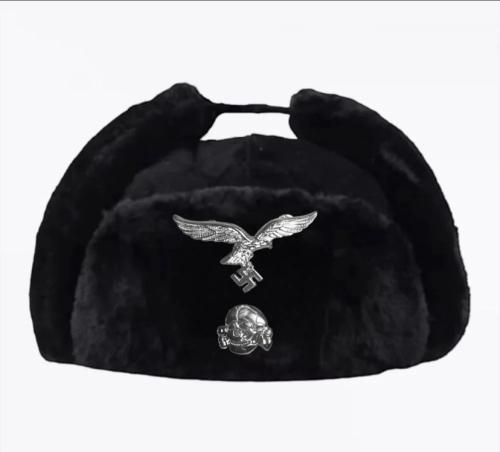 طاقية الجيرماني الشتوية سـ سـ (اسود مخمل)