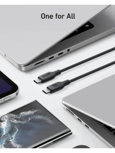 سلك شاحن انكر تايب سي الى تايب سي 0.9 متر - اسود