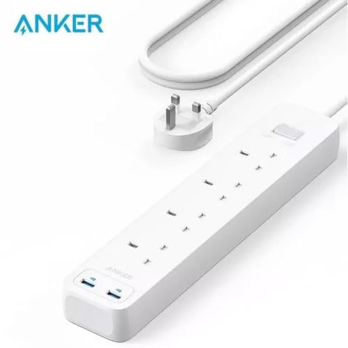 توصيلة كهربائية انكر بـ4 منافذ طاقة مع منفذين USB-...