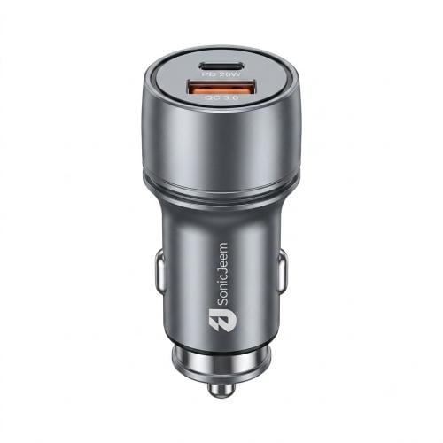 شاحن السيارة سونيك شجيم 20 واط بـ 3 مخارج (USB + T...