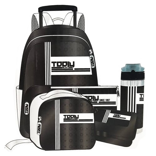 طقم حقيبة مدرسية بعجلات 5 قطع | TOOLY