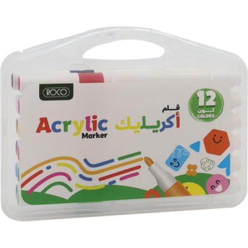 طقم ألوان روكو أكريلك 12 لون Acrylic Marker