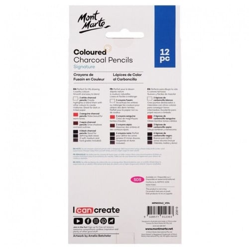 طقم ألوان فحم 12 | Mont Marte
