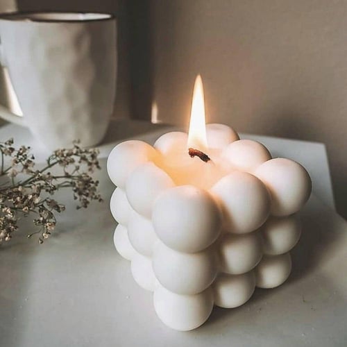 شمعة ببلز كبيرة اللون ابيض