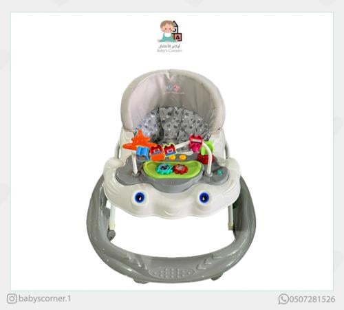 مشاية أطفال بمقعد ناعم مبطن وقابل للطي