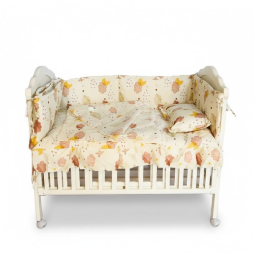 مفرش قطن بحواجز غيوم وقمر بيج