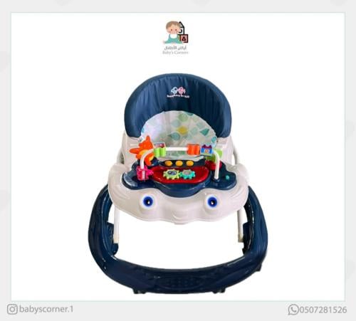 مشاية أطفال بمقعد ناعم مبطن وقابل للطي