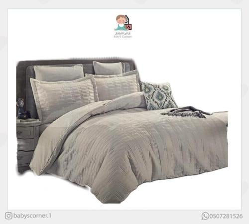 مفرش كينج صيفي استريم لايف سادة رصاصي فاتح نفرين -...