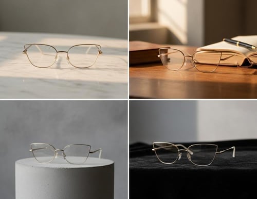 نظارة طبية كات آي بإطار معدني ذهبي أنيق