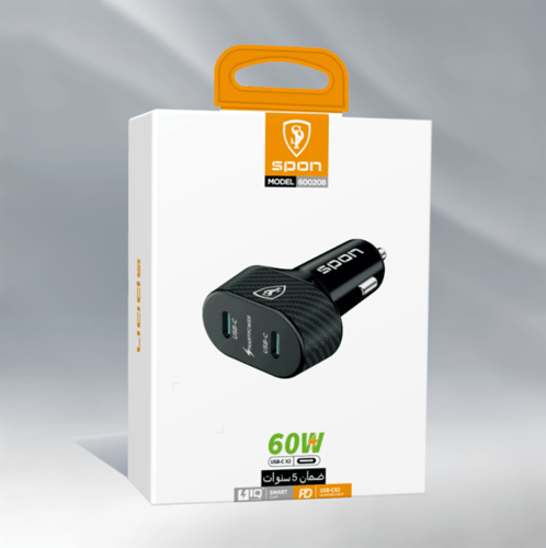 شاحن سيارة منفذين تايب سي 60W30+30