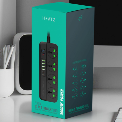Electrical extension 2 meters 4 outlets + 4 USB + 2 TYP-C