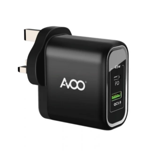 فيش شاحن AVOO TYP-C&USB-45W
