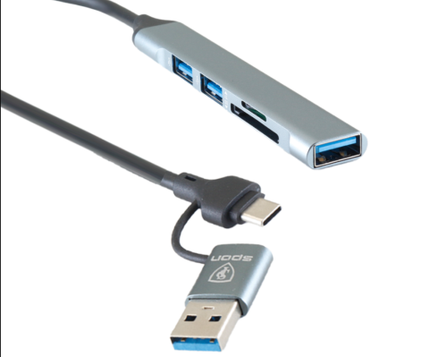 5 في 2 مع قارئ ذاكرة HUB 2USB