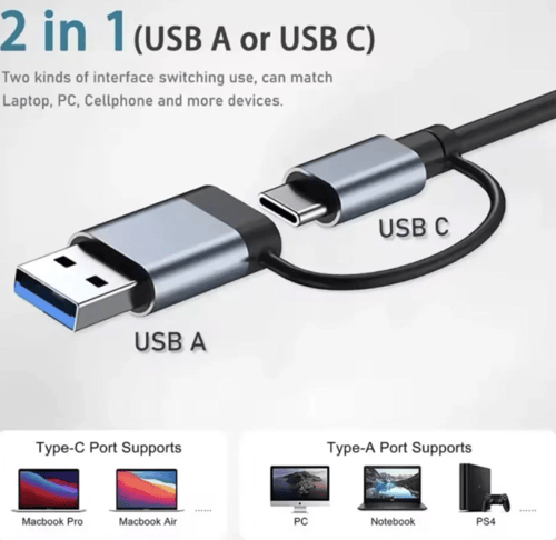5 في 2 مع قارئ ذاكرة HUB 2USB