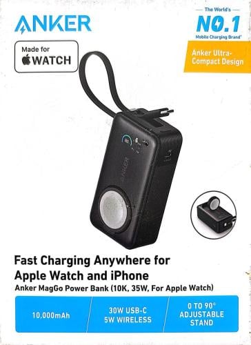 Power bank with integrated cable and watch charger and ANKER power bank