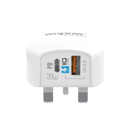 فيش جداري 20W منفذين من شركة WOPOW