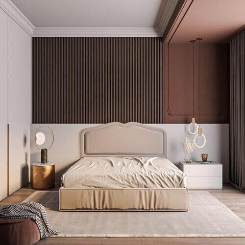 سرير Happiness سادة بتصميم كلاسيك فندقي من ديب سلي...