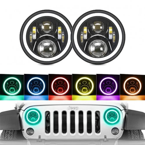 شمعات ليد شكل 6 + قواعد انوار رانجلر 2018 - 2025