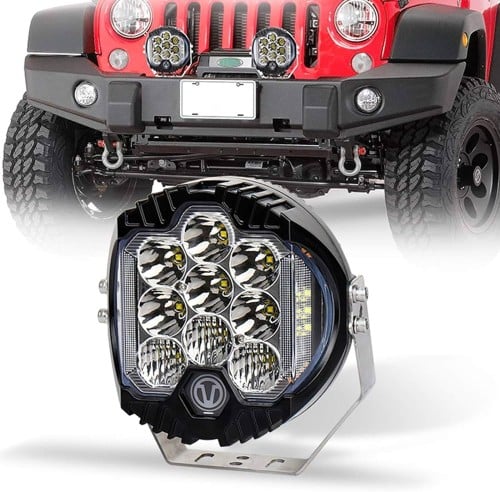 كشاف ليد ابيض 9 انش مع ناعس اصفر جوانب الكشاف ( ال...