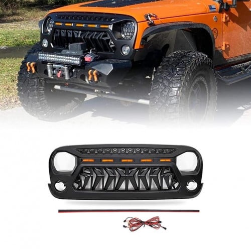 شبك شارك فيس مع ليد شكل رابتر رانجلرgrill JK 2007-...