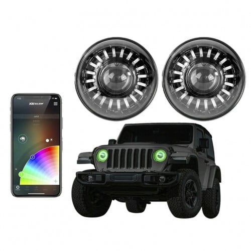 شمعات ليد شكل 5 + قواعد انوار رانجلر 2018 - 2025